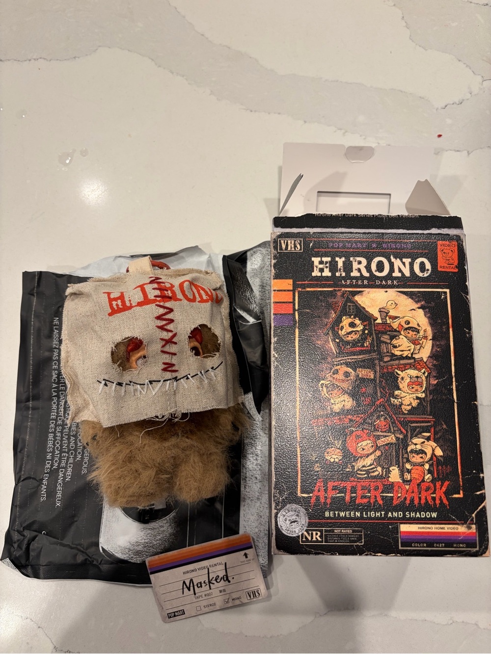 PopMart Confirmed Masked Hirono After Dark Series Plush Doll Pendant